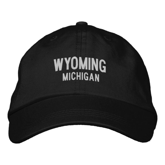 Wyoming Michigan bestickte Baseballmütze Baseballkappe (Vorderseite)
