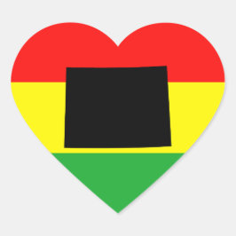 Wyoming mit Rasta Colors Herz-Aufkleber