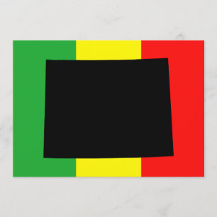 Wyoming mit Rasta-Farben Einladung