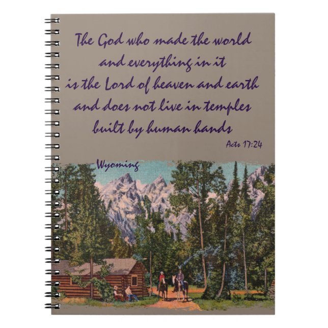 Wyoming Mountains Christliches Notebook Notizblock (Vorderseite)