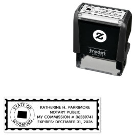 Wyoming Notary Public Self Inking Rubber Briefmark Permastempel