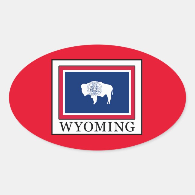 Wyoming Ovaler Aufkleber (Vorderseite)