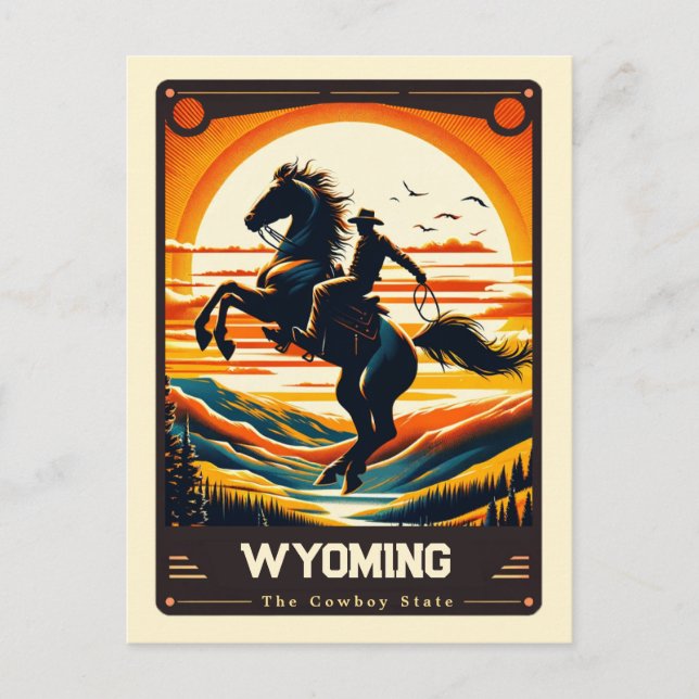 Wyoming | Patriotischer Geist Vintage Postkarte (Vorderseite)