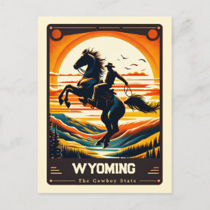 Wyoming   Patriotischer Geist Vintage-Postkarte Postkarte