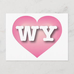 Wyoming Pink Fade Heart - I Liebe WY Postkarte