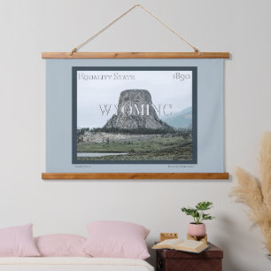 Wyoming Poster Wandteppich Mit Holzrahmen