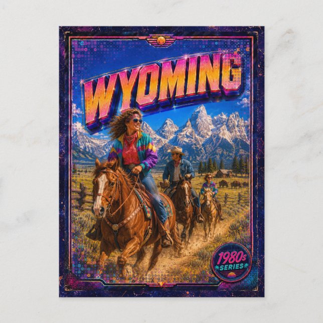 Wyoming Postkarte 80er Retro (Vorderseite)
