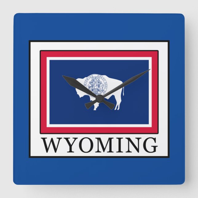 Wyoming Quadratische Wanduhr (Vorderseite)