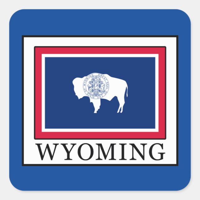 Wyoming Quadratischer Aufkleber (Vorderseite)