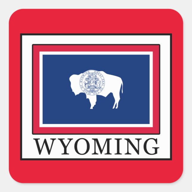 Wyoming Quadratischer Aufkleber (Vorderseite)