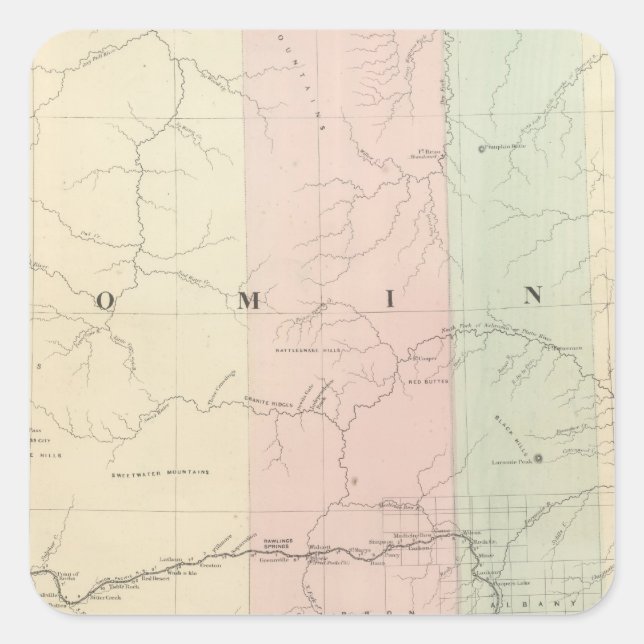 Wyoming Quadratischer Aufkleber (Vorderseite)