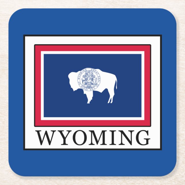 Wyoming Rechteckiger Pappuntersetzer (Vorderseite)