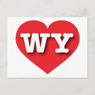 Wyoming Red Heart - I Liebe WY Postkarte