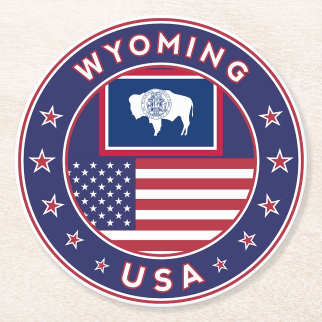 Wyoming Runder Pappuntersetzer (Vorderseite)