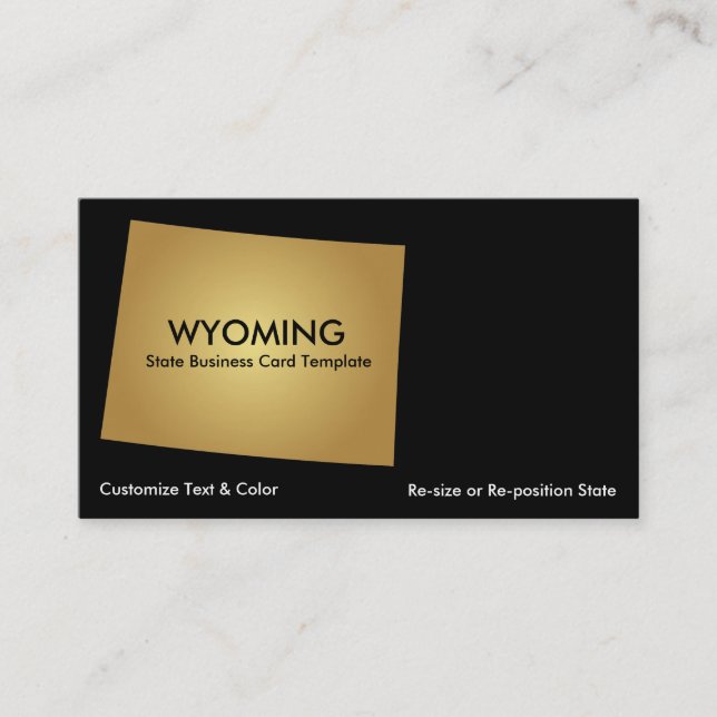 Wyoming Staat Business Card Metallic Gold Visitenkarte (Vorderseite)