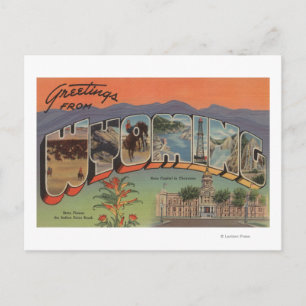 Wyoming (Staat Hauptstadt/Blume) Postkarte