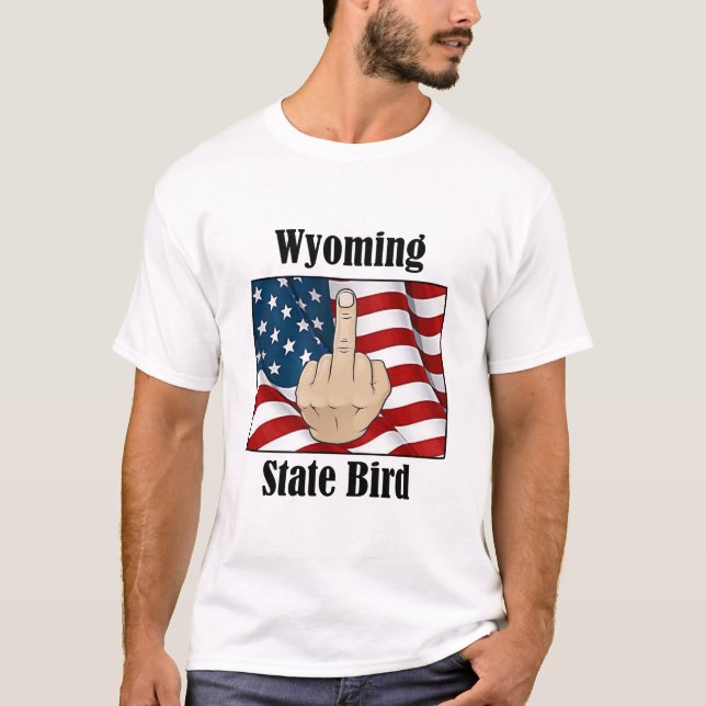 Wyoming Staat Vogel T - Shirt Mittelfinger (Vorderseite)