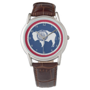Wyoming Staatsflagge Armbanduhr