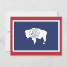 Wyoming Staatsflagge Bison Rote Umrandung