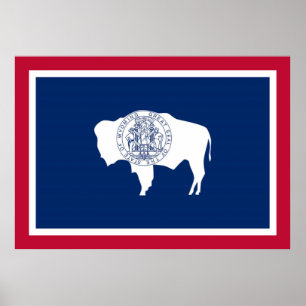 Wyoming-Staatsflagge Poster