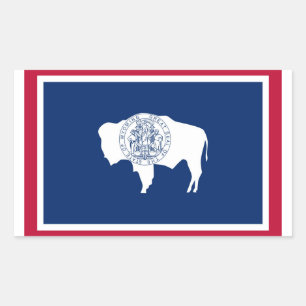 Wyoming-Staatsflagge Rechteckiger Aufkleber