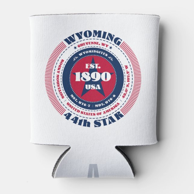 Wyoming Staatsstolz Monogram Cooler Dosenkühler (Vorderseite)