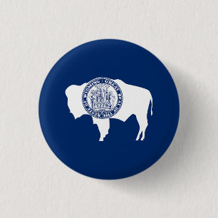 Wyoming State Flag Button