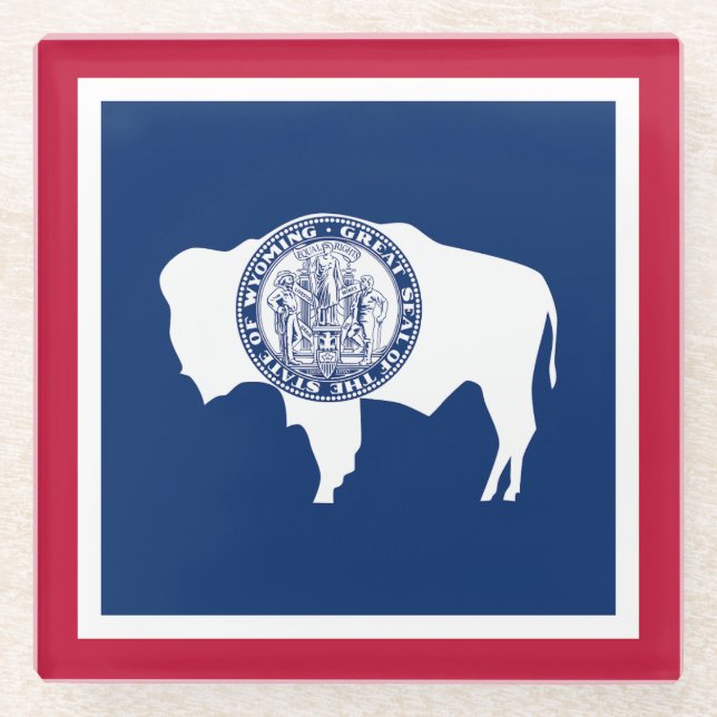 Wyoming State Flag Glasuntersetzer (Vorderseite)