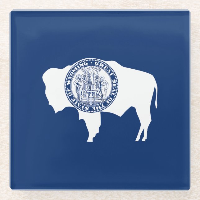 Wyoming State Flag Glasuntersetzer (Vorderseite)