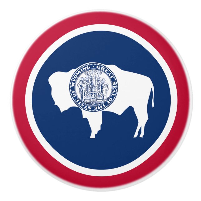 Wyoming State Flag Keramikknauf (Vorderseite)