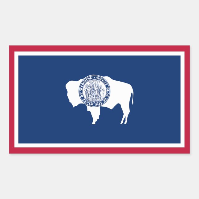 Wyoming State Flag Rechteckiger Aufkleber (Vorderseite)