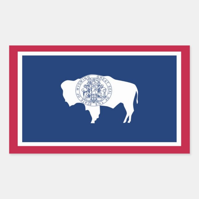 Wyoming State Flag Rechteckiger Aufkleber (Vorderseite)