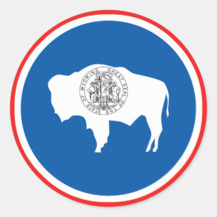 Wyoming State Flag Runder Aufkleber