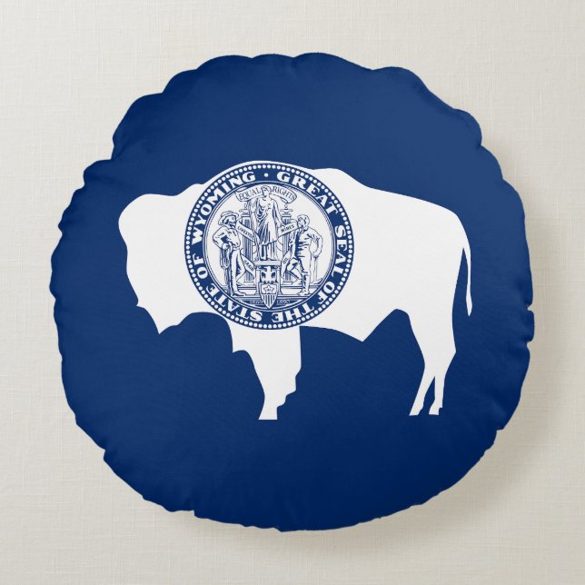 Wyoming State Flag Rundes Kissen (Vorderseite)