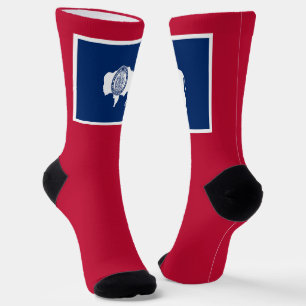 Wyoming State Flag WY American Bison Fun Bold Socken