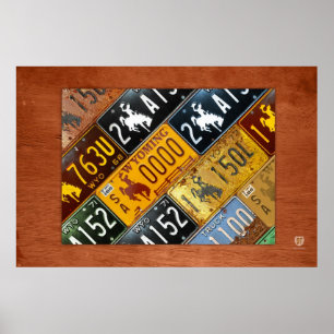 Wyoming State Kennzeichenkarte nach Design Turnpik Poster