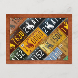 Wyoming State Kennzeichenkarte nach Design Turnpik Postkarte