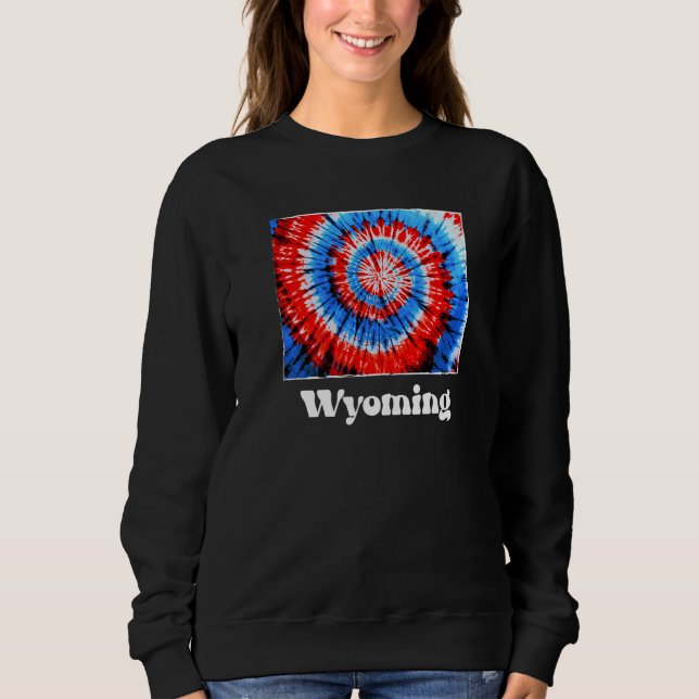 Wyoming Tie Dye Red White Blue Patriotic Sweatshirt (Vorderseite)