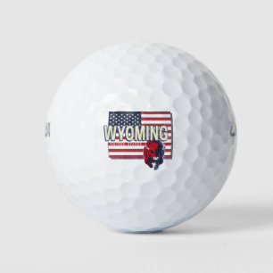 Wyoming United Staaten Retro Staat Map Vintag USA Golfball