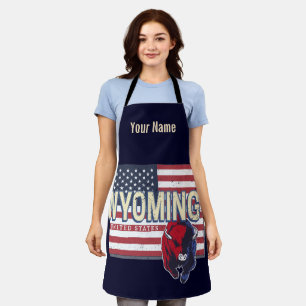 Wyoming United Staaten Retro Staat Map Vintag USA Schürze