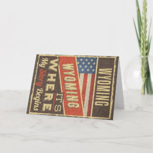 Wyoming USA Flag Karte