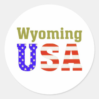 Wyoming USA! Runder Aufkleber