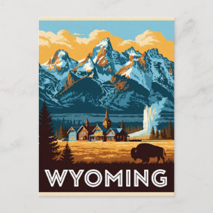 Wyoming USA Yellowstone Tetons Westliche Reise 🏔️ Postkarte
