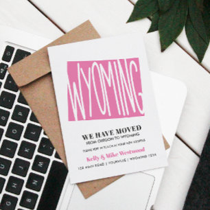 Wyoming We have New address New Zuhause Postcard Postkarte