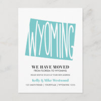 Wyoming We have New address New Zuhause Postcard