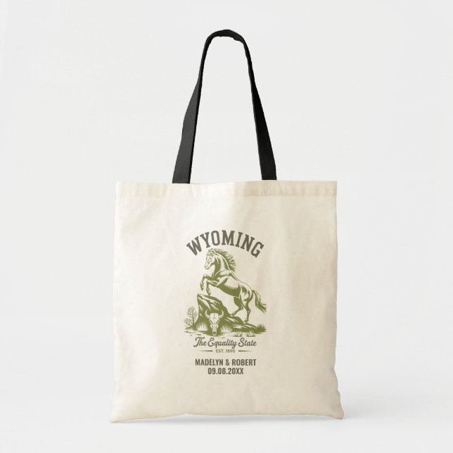 Wyoming Wedding Welcome Bag, Staat Liebe Tragetasche (Vorne)