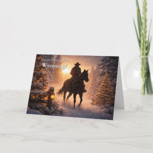 Wyoming Weihnachtsgrüße Cowboy Karte