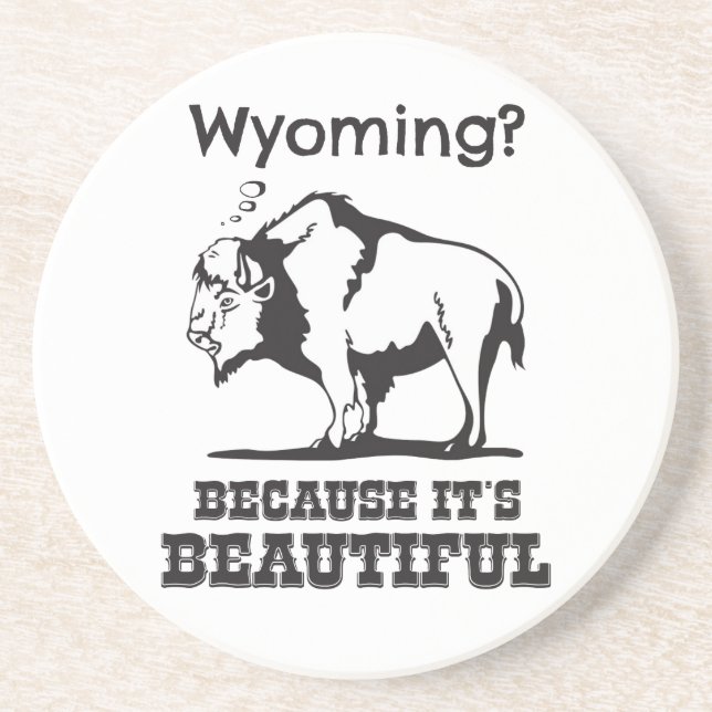 Wyoming? Weil es schön ist Sandstein Untersetzer (Vorne)