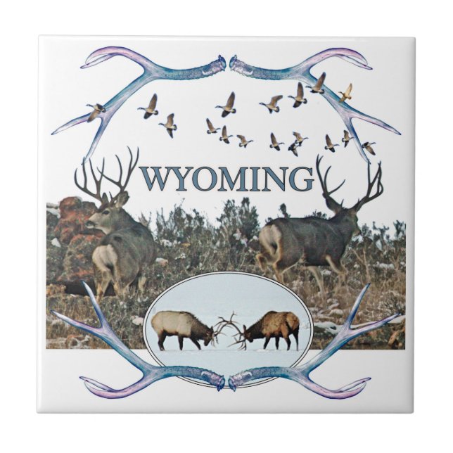 WYOMING-wild lebende Tiere Fliese (Vorderseite)