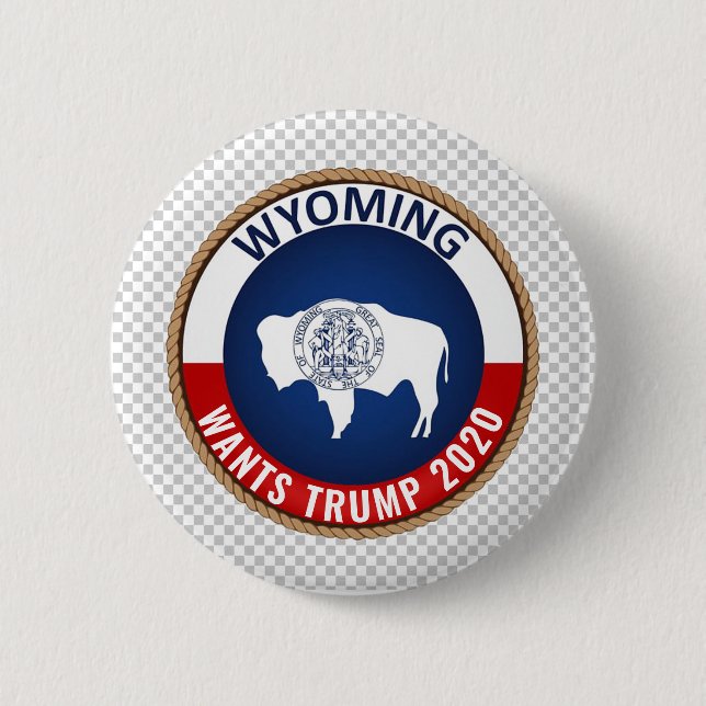 Wyoming will Trump 2020 Button (Vorderseite)